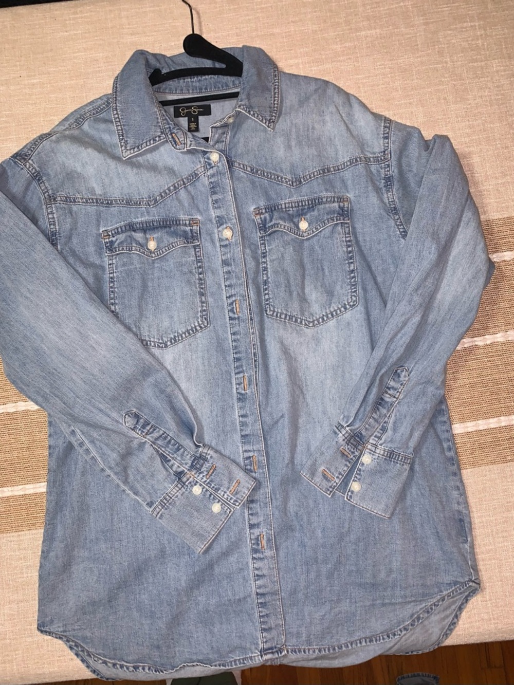 Jessica Simpson Light Blue Denim Button-Down Shirt